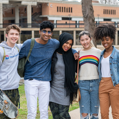 Alt: A photo of a diverse group of Dallas College students